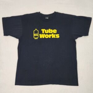 Vintage Tube Works Shirt XL Screen Stars Best 80s 90s Guitar Amp Promo Tee Black